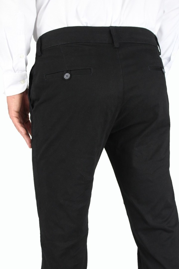 Pantalón Negro Corte Chino Slim Fit De Algodón Para Hombre